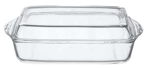 Pekáč sklo 36x20v8cm hranatý s víkem 2,8 l. PASA